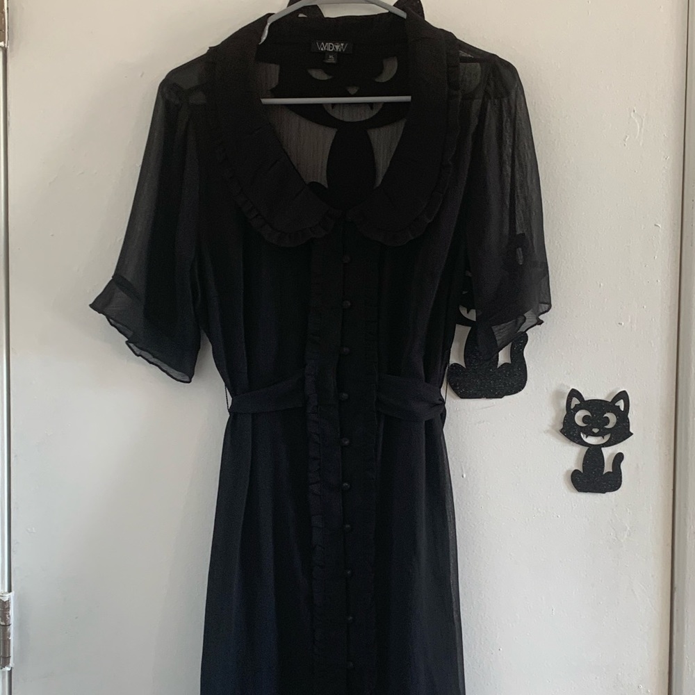 XL black tie back dress